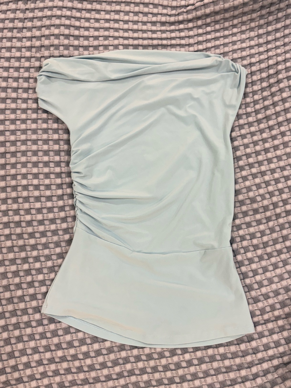 Aritzia Contour Ravish Babaton Pale Blue Strapless Ruched Bandeau Top